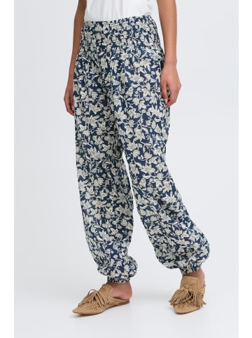 PULZ Jeans Freizeithose PZJILL Relaxed fit in Navy Off White Flower Printed