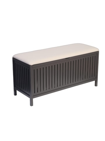 relaxdays Wäschekorb in Grau/ Weiß - (B)100 x (H)50 x (T)38 cm