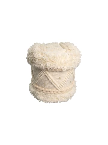 Kayoom Sitzkissen Pouf Bohist 35cm x 35cm boho in creme