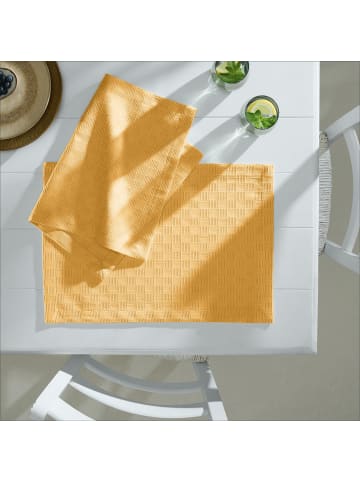 Erwin Müller Jacquard, Baumwollmischung Tischset 2er-Pack Paderborn in mango