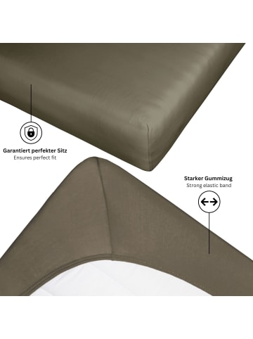 Schöner Wohnen Kollektion Spannbettlaken FLAT 1 in Braungrau
