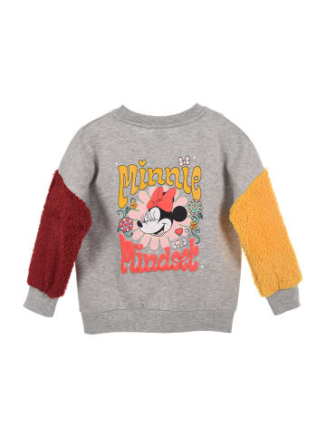 Disney Minnie Mouse Pullover langarm mit Sherpa Ärmeln in Grau