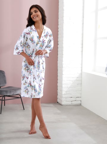 Sieh an! Morgenmantel in weiß-bedruckt