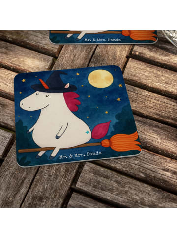 Mr. & Mrs. Panda Bierfilzl Einhorn Hexe Design ohne Spruch in Weiß