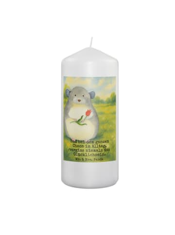 Mr. & Mrs. Panda Kerze Mit Spruch Chinchilla Blume Design mit Sp... in Weiß