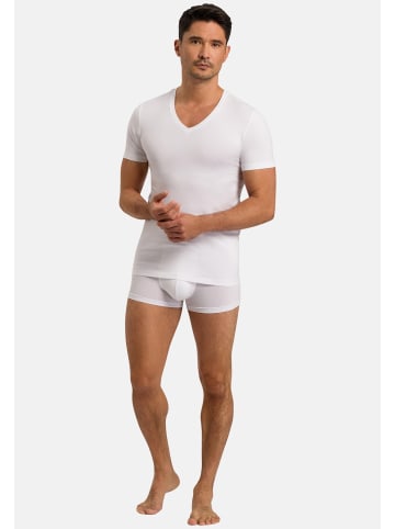 Hanro Retro Short / Pant Cotton Superior in Weiß / dunkelblau