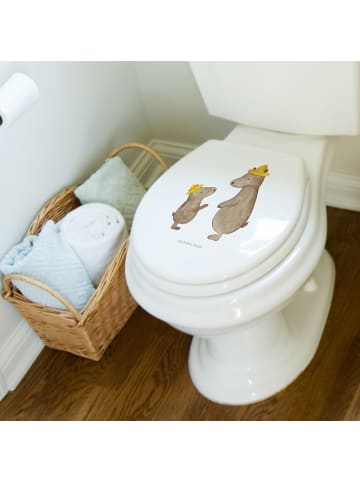 Mr. & Mrs. Panda Motiv WC Sitz Bären mit Hut ohne Spruch in Weiß