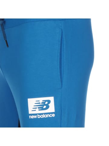 New Balance Jogginghose Essentials ID Fleece in blau / weiß