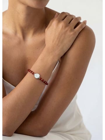 PURELEI Armband Red Achat Pearl Silber