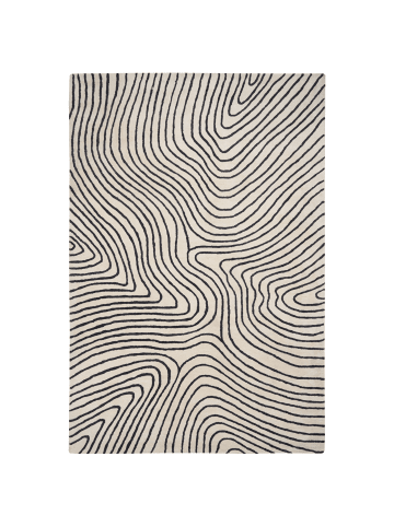 Beliani Kurzflor RUMRA in Weiß/Schwarz - (W) 200 x (L) 300 cm