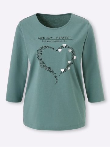 Sieh an! 3/4-Arm-Shirt in jade-schwarz