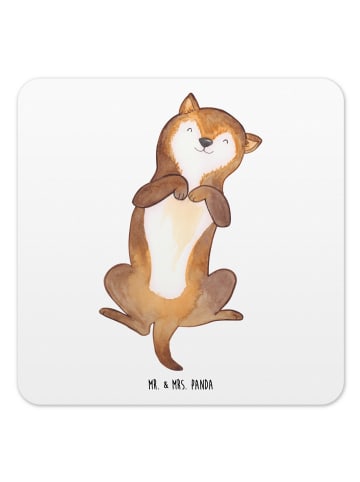 Mr. & Mrs. Panda Tischuntersetzer Hund Streicheln ohne Spruch in Weiß