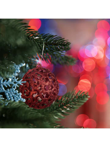 relaxdays 50-tlg. Weihnachtskugeln Set in Rot