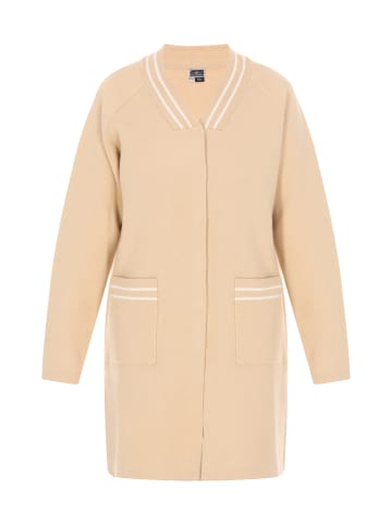 DreiMaster Maritim Damen Cardigan in Beige Weiss Streifen