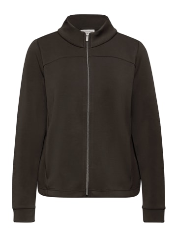 Street One Silk Look Turtle Neck Jacket in Darkest Brown