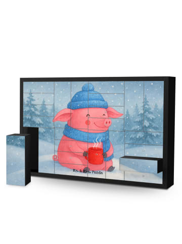Mr. & Mrs. Panda Adventskalender Schwein Glühwein Design ohne Sp... in Weiß