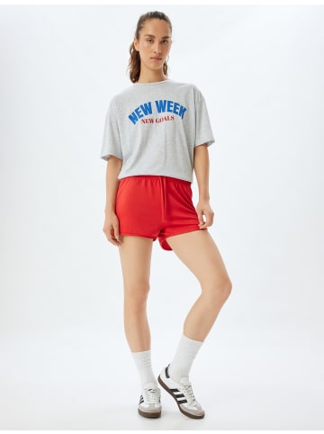 KOTON T-shirt in Grau Melange Gemustert