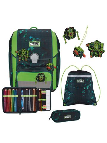 Scout Genius DIN - Schulranzen Set 4 tlg. mit Turnbeutel (Action) in Cubes