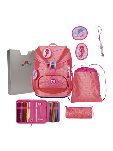 DerDieDas ErgoFlex Light Schulranzen-Set 5-teilig in Coral Reef