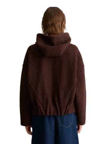 Marc O'Polo DENIM Bouclé-Kapuzenjacke regular in Espresso Brown