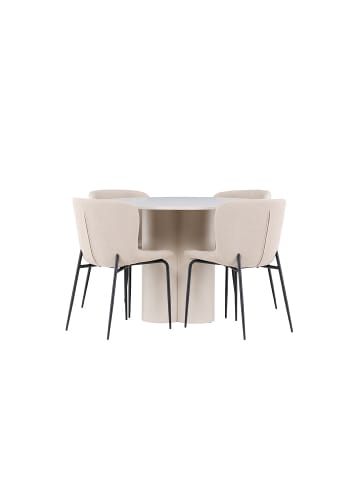 ebuy24 Essgruppe Olivia 5-teilig Beige 110 x 110 cm