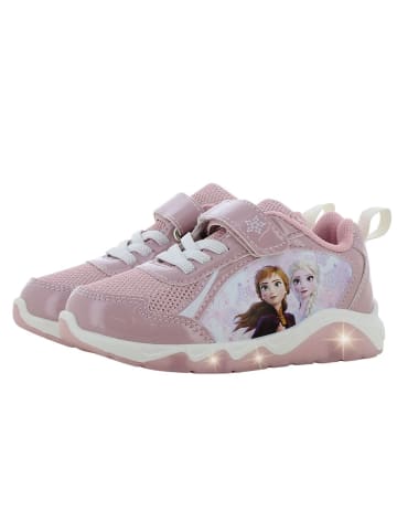 Disney Frozen Sneaker mit Frozen Anna und Elsa Motiv, in Rosa - Leuchtende Sohle