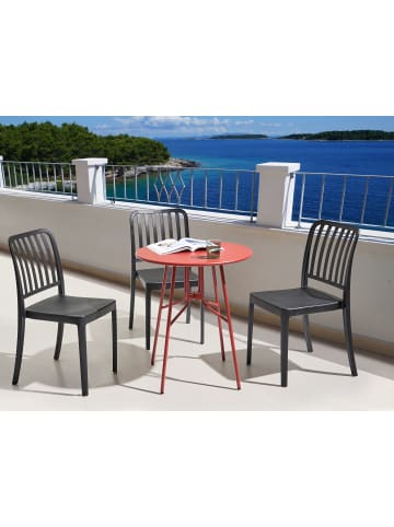 Beliani Runder Tisch TALTAL in Rot - (W) 64 x (H) 76 x (L) 64 cm