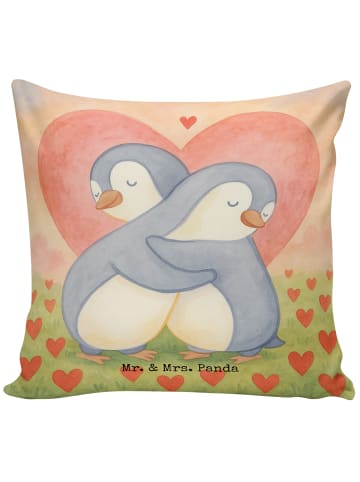 Mr. & Mrs. Panda Kissen Pinguine Kuscheln Design ohne Spruch in Weiß