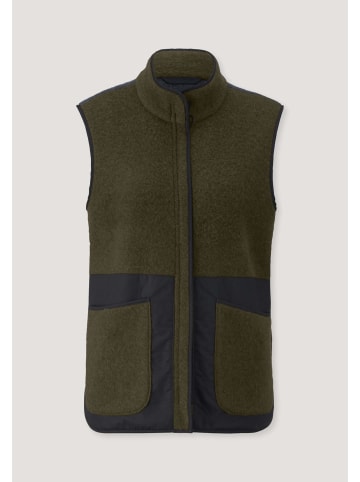 Hessnatur Hessnatur Wollfleece-Weste Patch Regular aus Bio-Merinowolle in vintage oliv