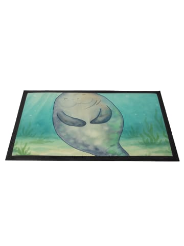 Mr. & Mrs. Panda Fußabtreter Seekuh Happy Design ohne Spruch in Weiß