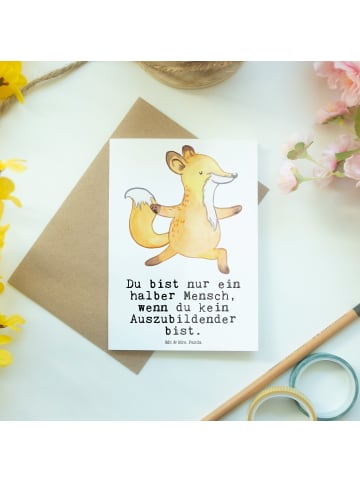 Mr. & Mrs. Panda Babykarte Auszubildender Herz mit Spruch in Weiß