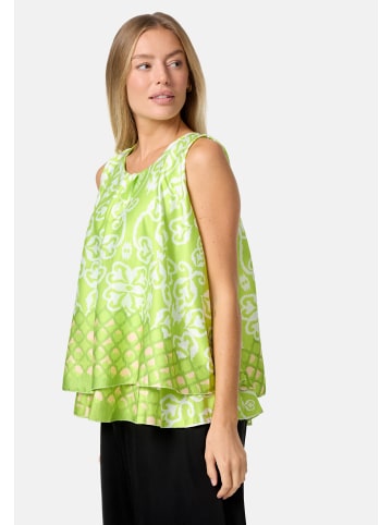 PM SELECTED Satin Overlay Top in Grün