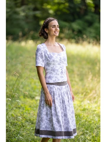 Berwin Passenrock mit floralem Muster und Corddetail
