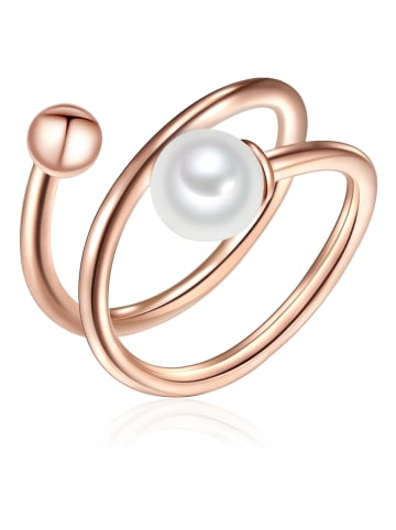 Lulu & Jane Perlen-Ring Sterling Silber Süßwasser-Zuchtperle in roségold