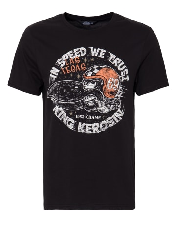 King Kerosin King Kerosin KING KEROSIN T-Shirt mit Front Print In Speed we trust in schwarz