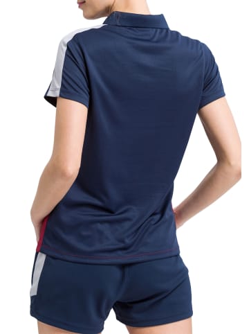erima Damen Squad Poloshirt in new navy/bordeaux/silver grey