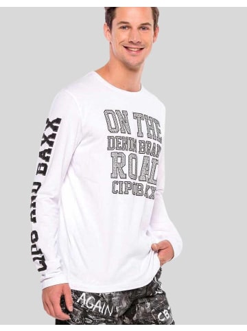 Cipo & Baxx Langarmshirt in WHITE