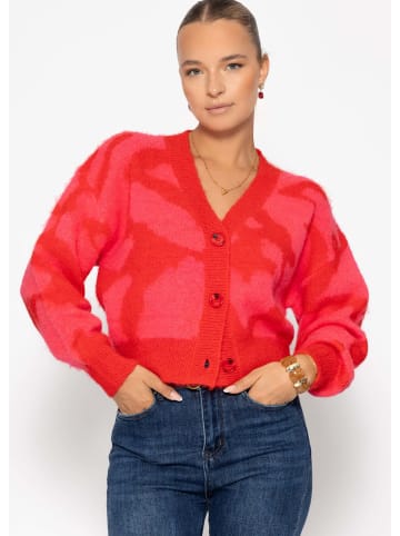 SASSYCLASSY Cardigan mit Animal-Print in Pink