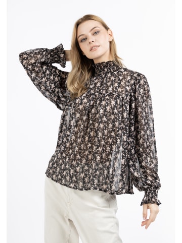 DreiMaster Damen Blusenshirt in Schwarz Rosa