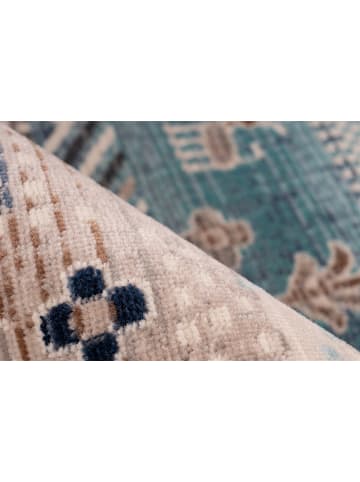 Kayoom Kurzflor Teppich Anouk 525 in braun - blau - rechteckig