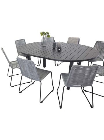ebuy24 Gartenset Marbella 9-teilig Grau 140 x 140 cm