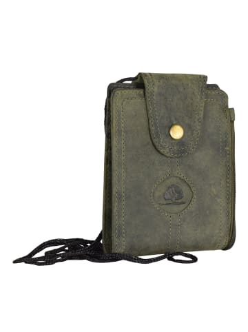 Greenburry Vintage Brustbeutel Leder 11 cm oliv