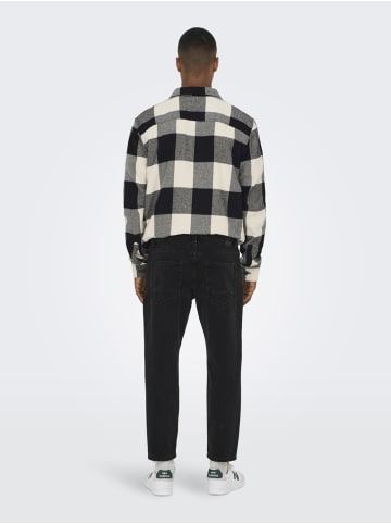 Only&Sons Cropped Jeans Loose Fit Denim Straight Leg Ankle Pants Hose ONSAVI in Schwarz
