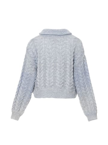 myMo Strickjacke in BLAU WOLLWEISS