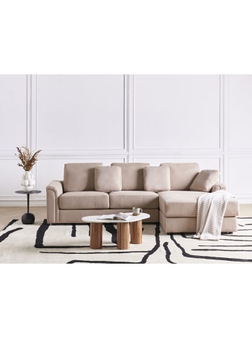 Beliani 4-tlg Ecksofa KOHLO in Beige/Schwarz linksseitig