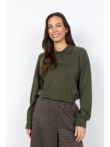 soyaconcept Bluse mit Kragen und Knopfleiste in Schwarz-Grün