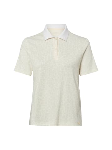 MARC CAIN COLLECTIONS Poloshirt in beige weiß - 0001