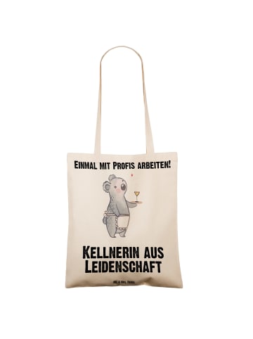 Mr. & Mrs. Panda Tragetasche Kellnerin Leidenschaft mit Spruch in Creme