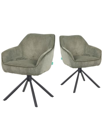 DUBI Möbel 2er-Set: Drehstuhl Mika-Maya in Grün - (B)60 x (H)82 x  (T)61 cm