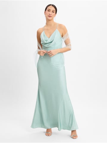 Unique Abendkleid mit Stola in türkis - 0003